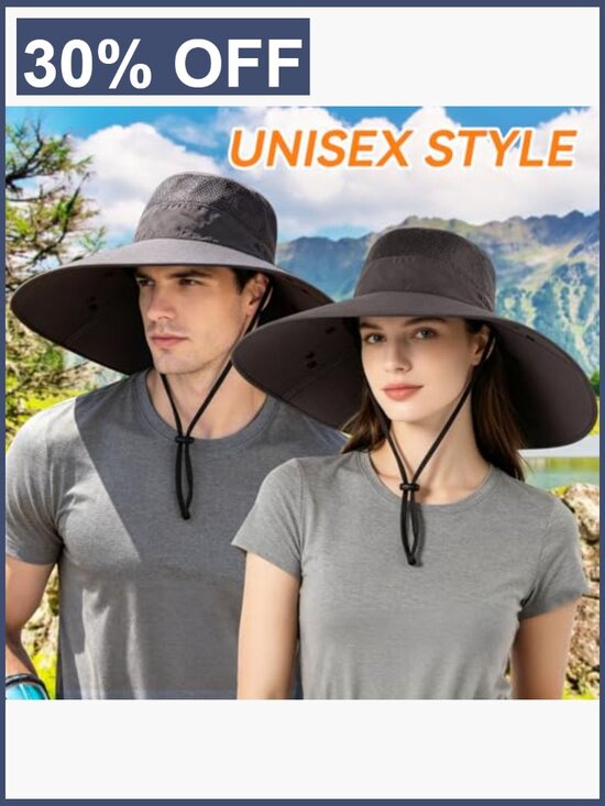 UPF 50+ Wide Brim Sun Hat with Removable Neck Face Flap main image 4